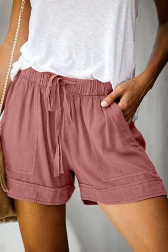 Damen Bermuda Kurze Hose Sommerhose Kordelzug Freizeithose Tasche Strandhose DE - Bild 34 von 38