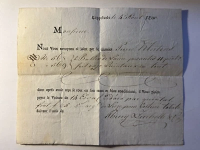 Historisches Schriftstück Jahr 1800.  Los 4563. schoeniger-notgeld - Bild 1 von 3