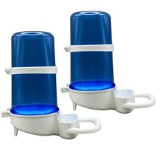2Gr Bird Feeder Water Dispenser 2 PCS Clear Container and Food Drinker for Cage