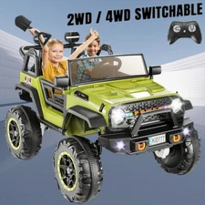 24V Kids Ride On Car w/ Remote Control 2WD/4WD Switchable 2 Seater Electric Car