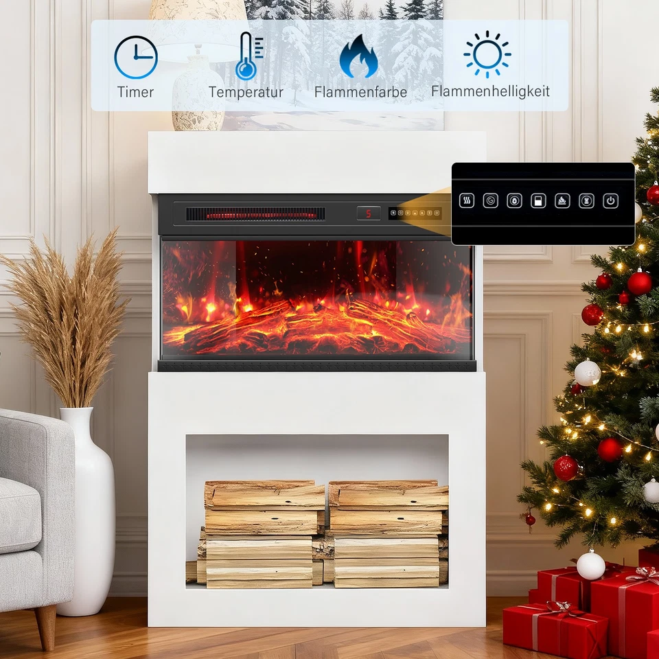 OYAJIA Electric Fireplace Electric Fireplace With Remote Control 12 Colours With Heater - Image 2 of 4