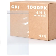 GPI - 4" x 8" 1000 Count, Reclosable Zip Bags, Heavy-Duty 4 Mil Thick, Poly B...