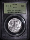 1941 S Walking Liberty Half Dollar 50C - PCGS MS64 OGH - Lustrous - SKU:CD#18
