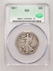 1917 WALKING LIBERTY HALF DOLLAR CAC GRADED CACG VG8