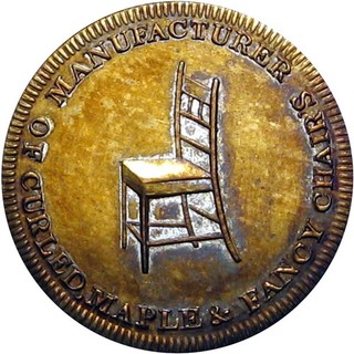 1831 New York City Merchant Token David Buchan Curled Maple Chair R7