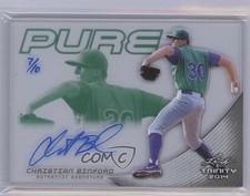 2014 Leaf Trinity Pure Auto Green 7/10 Christian Binford #P-CB1 Auto 0o9