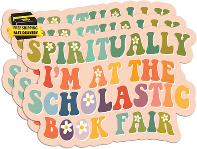 3PCS I M at the Scholastic Book Fair Sticker Set   Colorful Book Lovers, Funny R