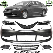 Front Bumper Cover Fascia & Grille Assembly Kit For 2015-2017 Chrysler 200