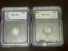 1853 and 1891 Seated Liberty Dimes graded by ICG in Fine 12.
