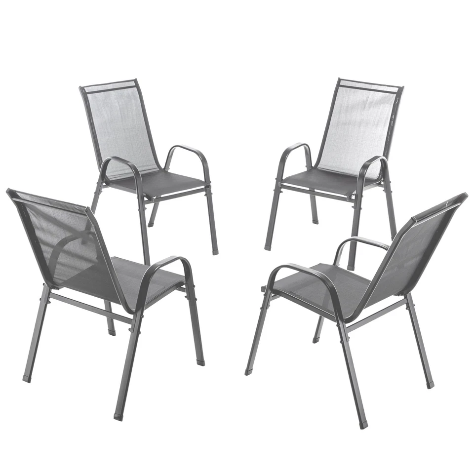 4er Set Gartenstuhl Stapelstuhl Metall Stühle Campingstuhl Terrassenstuhl - Bild 4 von 4