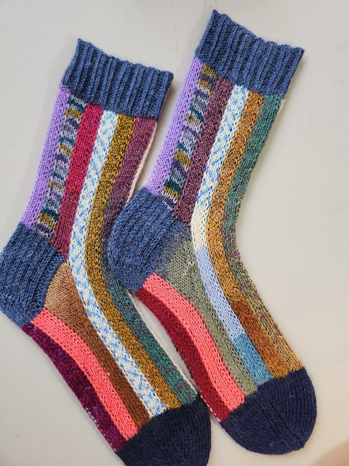 Hand Knitted Wool Socks Size 7-11 #168
