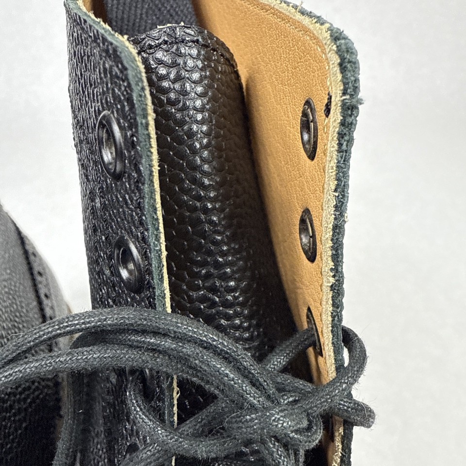 Broque Women's Lace Up Black Boots Wingtip Leather Broque Dimpled Vibram Size ...