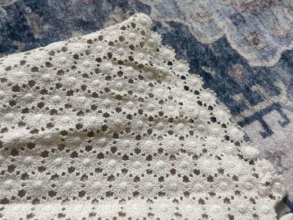 Women's Charter Club Plus Crocheted Flower Cream Color Lined Skirt Size 16 Boho - Image 2 of 4