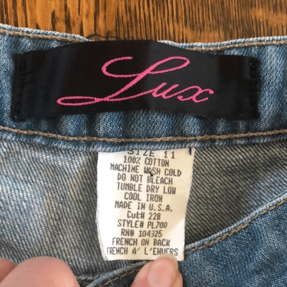 Jeans recortados vintage Lux lavado claro pierna ancha talla 11/12 Y2K Foto 4 de 4