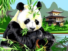 Seg De Paris Needlepoint canvas for halfstitch without yarn The Panda SE926.2...
