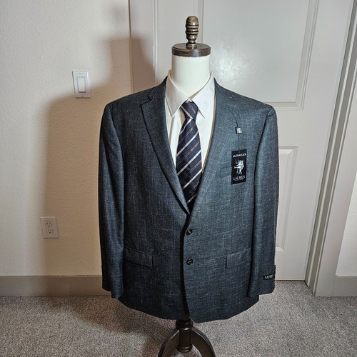 New Ralph Lauren 48R Wool Silk Linen Suit Blazer Jacket Men Gray - Flaw