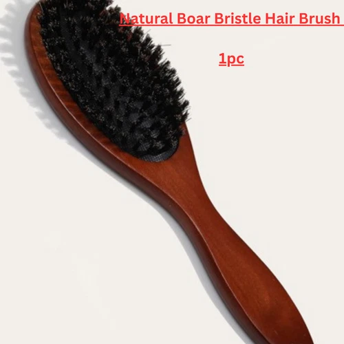Natural Boar Bristle Hair Brush Paddle Anti-static Scalp Massage Dual Detangling - Picture 1 of 4