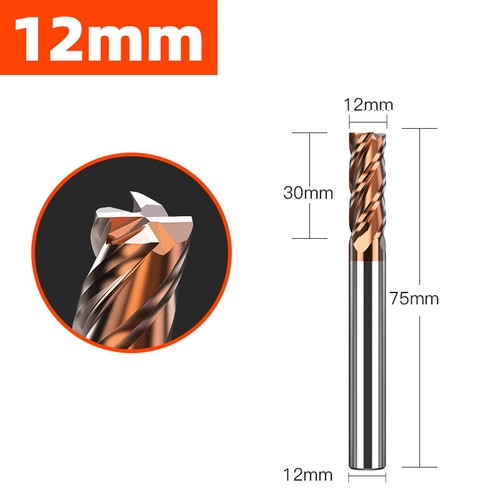 4 Flutes Hrc55 Carbide End Mill Tungsten CNC Router Bit Milling Cut Metal TiSin - Picture 18 of 29