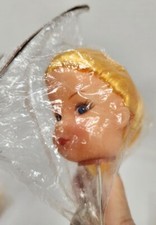 Vtg Fibre Craft Blonde hair Doll Head 2" Doll Angel Making Crafts New in Pkg