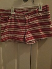 Girls 16 Polo Ralph Lauren brick/cream striped shorts 100 cotton gently used