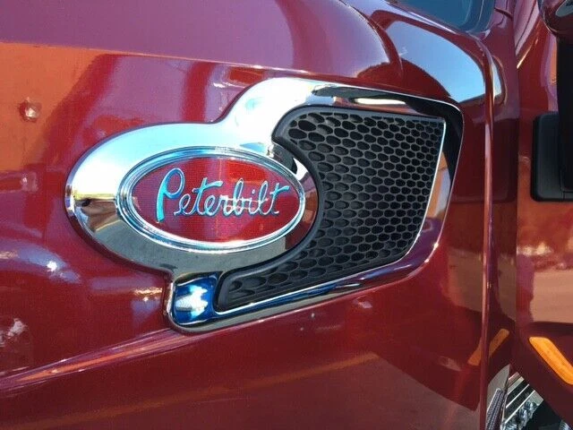 Camión Peterbilt Motors 8" OEM placa de identificación de fábrica emblema 20-19280 con tuercas push-on Foto 4 de 4