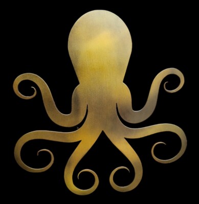 Octopus Metal Wall Art  Ocean Nautical Beach Marine