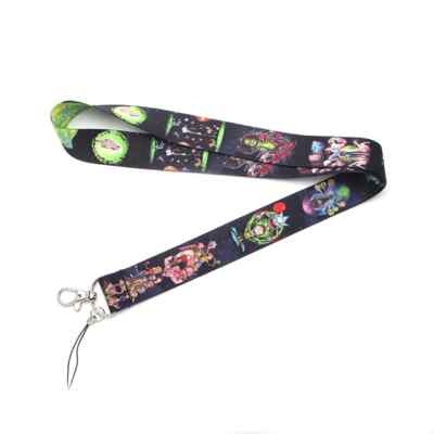 Rick And Morty Cartoon Series Characters Themed Black ID Badge Holder Lanyard