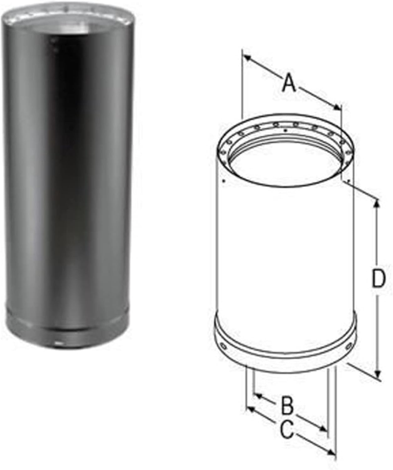 DuraVent 6 Inch Lightweight Galvanized Stainless Steel Double Wall Wood