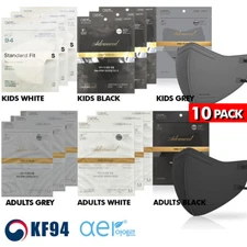 Pack of 10 AER KF94 Korean Face Mask Made in Korea Dust Covers Kids & Adults