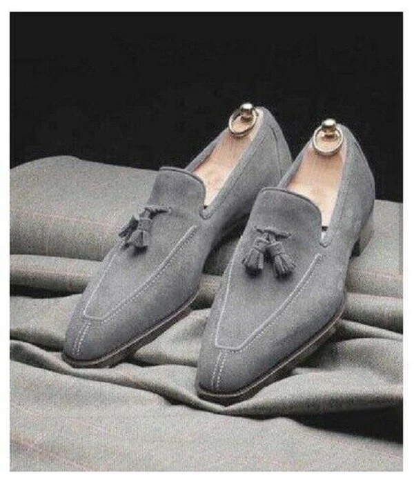 Mens grey suede sales dress shoes