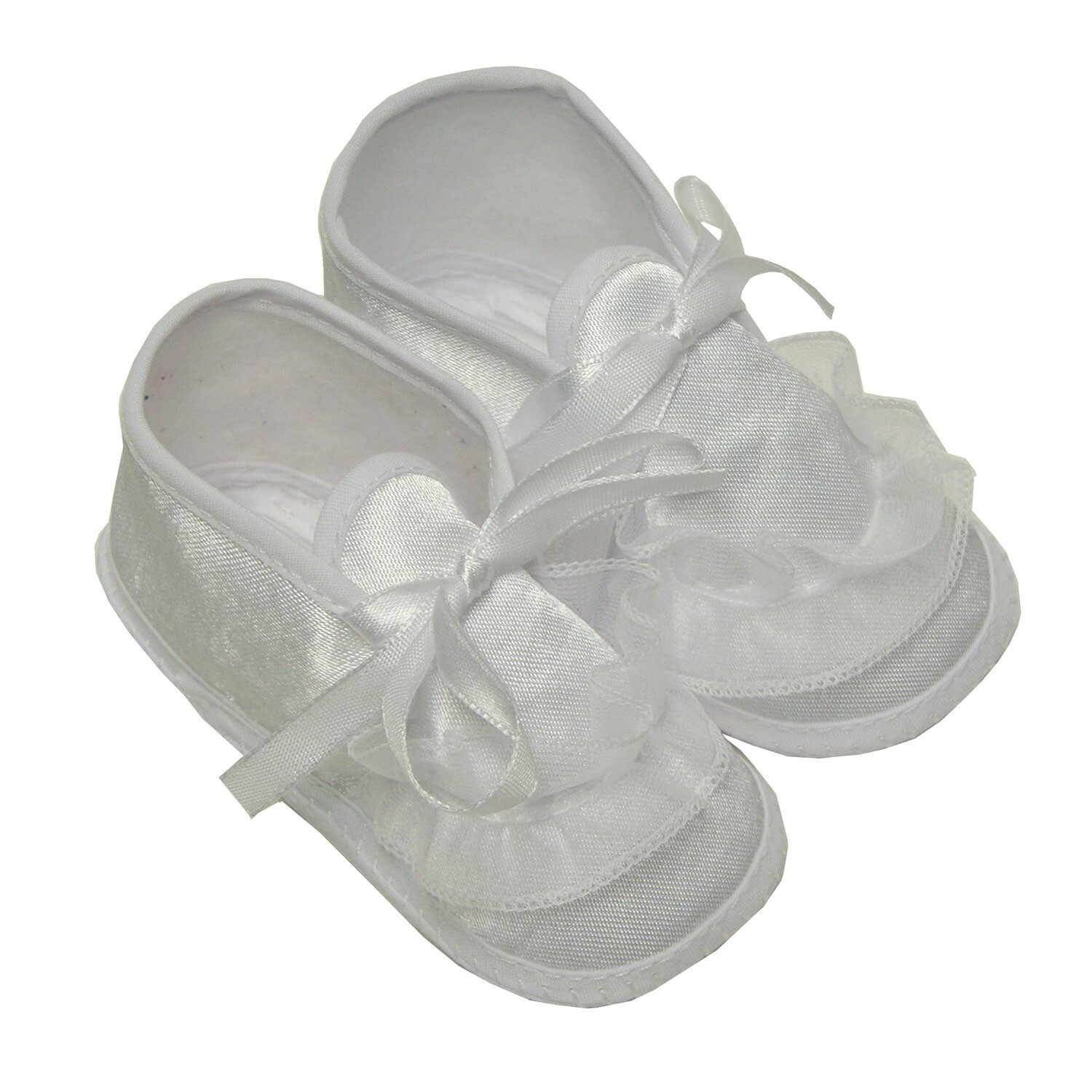 Elegant Kids Baby Boys Satin Christening Baptism White Shoes, 0-6 Mo, NEW IN BOX