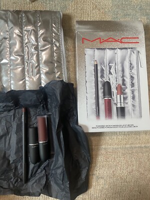 MAC Powdered Snow Powder Kiss Lip Kit:Brown