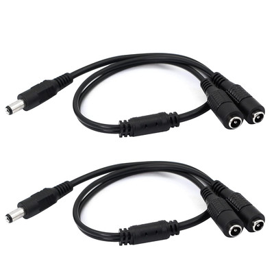 DC Y Splitter Cable 1 Male to 2 Female,5.5Mm X 2.1Mm DC Power Extension Adapter 