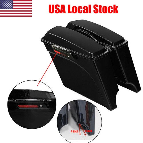 5 Stretched Extended Hard Saddlebags w/ Lds For Harley Tourng Road Kng 93-13 | eBay