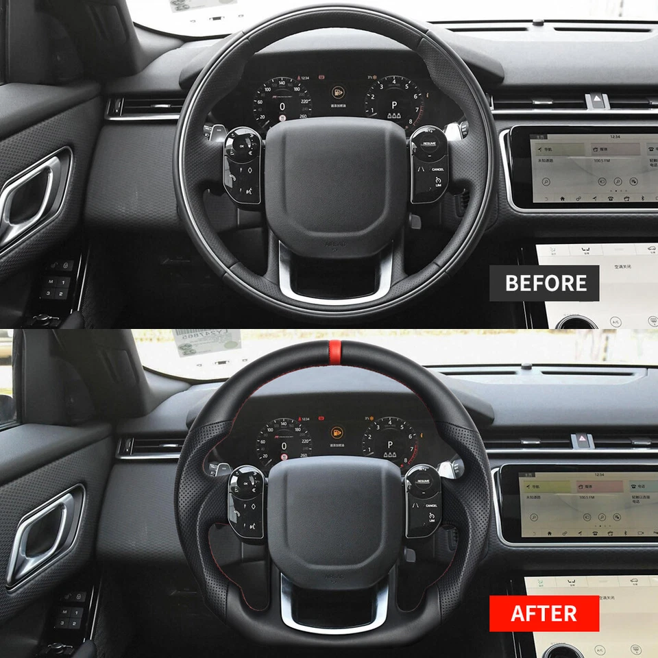 Volante de cuero completo para Land Rover Range Rover Sport Discovery 2014-2020 Foto 3 de 4