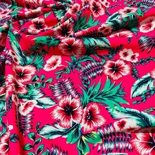 Spandex 4-Way Stretch Fabric Red Fashion Flowers Print 60" wide Swimsuit By Yard
