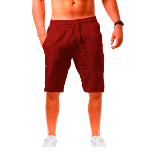 US Mens Cotton Linen Shorts Drawstring Summer Baggy Loose Half Pants Trousers - Picture 14 of 16