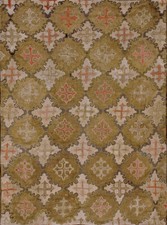 6x9 Antique American Hooked 1850s Brown Allover Wool Hand Knotted Oriental Rug