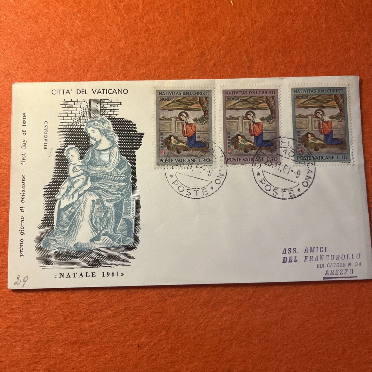 Incepta Nubiae Monumentis. Busta Filatelica 1964 Città del Vaticano