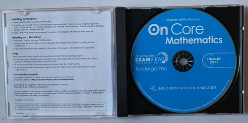 On Core Mathematics Grade K ExamView Test Generator CD-ROM Assessment Suite HMH - Picture 2 of 3