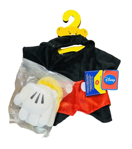 NWT New Build A Bear Disney MICKEY MOUSE Costume Outfit Gloves Ears Shoes BAB