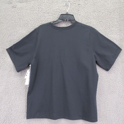Nordstrom Women’s Black Crew Neck Short Sleeve T-Shirt Size L Pima Cotton #4763 - Picture 2 of 11