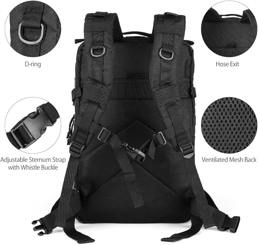 Men's 45L Tactical Backpack Training Camping Big Capacity Travel Rucksack Bag