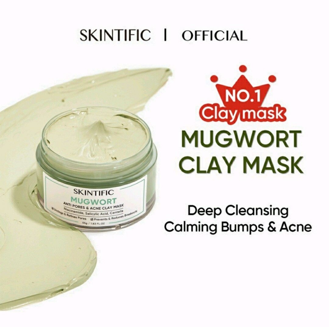 SKINTIFIC Mugwort Mask Anti Pores&Acne Clay Mask 55g Relieves Acne Moisturizing
