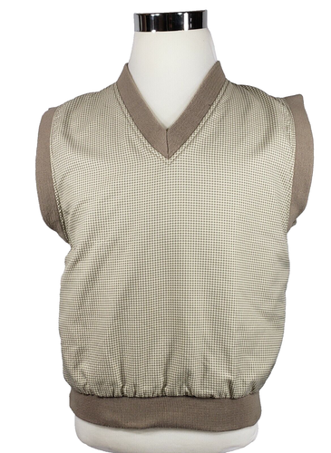Sunderland of Scotland - Beige Houndstooth Windproof Golf Vest - Size Mens Med - 第 1/9 張圖片