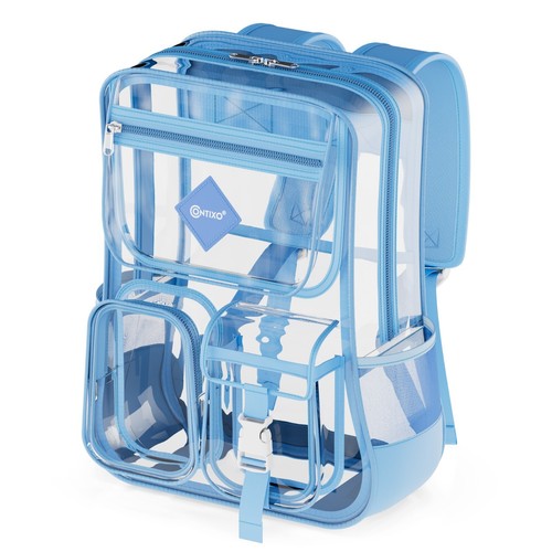Contixo Clear Backpack for Kids & Adults - Transparent PVC Bookbag - 第 1/28 張圖片