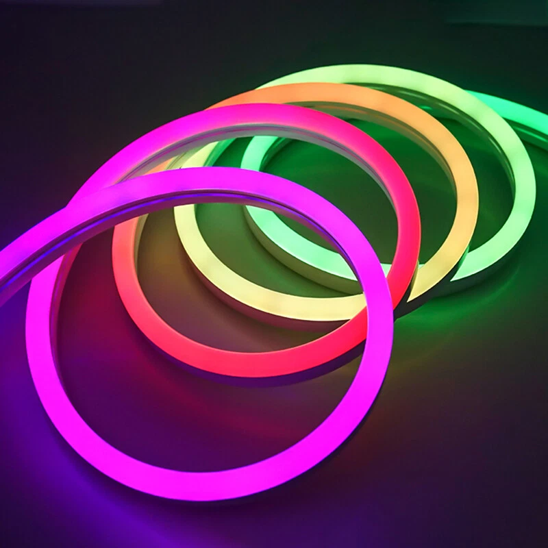 50ft 24V Neon RGB LED Light Strip Waterpfroof Indoor Outdoor Commercial Decor