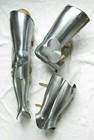 Medieval Gothic 18 Gauge Leg Set Cuisses With Polyene Greaves Armor & Halloween