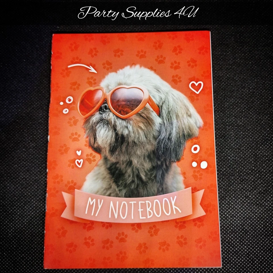 4x divertidos mini cuadernos/mascotas/fiesta/bolso/relleno/niños/gafas de sol/gato/perro/A6 Foto 4 de 4