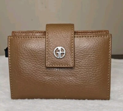 Gianni Bernini Trifold Brown Leather Womens  cards Wallet preowned